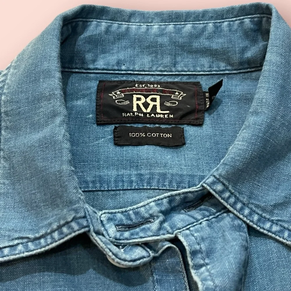 Ralph Lauren RRL Double RL L/S Work Shirt (Blue) - Picture 5 of 5